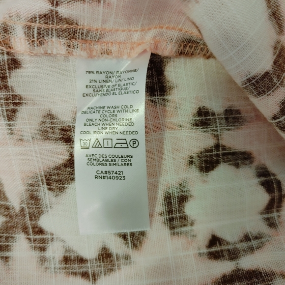 LOFT SUNWASHED FLORAL SMOCKED BOW STRAP CAMI, PINK LP - Picture 9 of 11